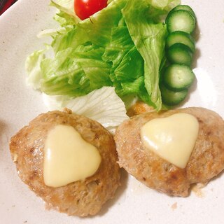 バレンタインに❤️ハートのハンバーグ❤️子供と一緒